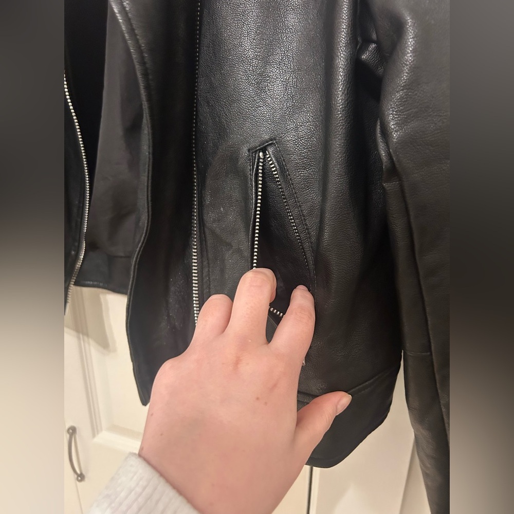Dynamite Black (Faux) Leather Jacket - Picture 3 of 11